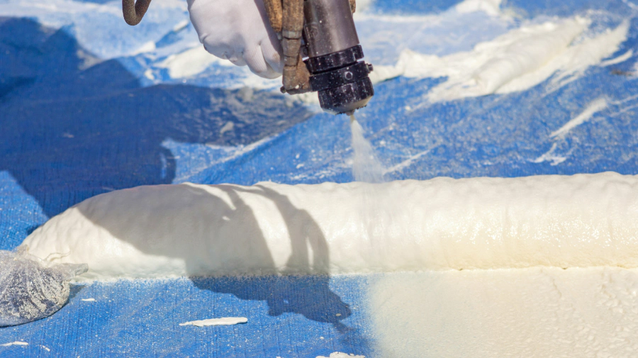 close up of a spray during a roof insulation tempe az